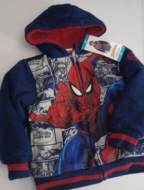 Spiderman Hoodie Sherpa Lined Sz 4T